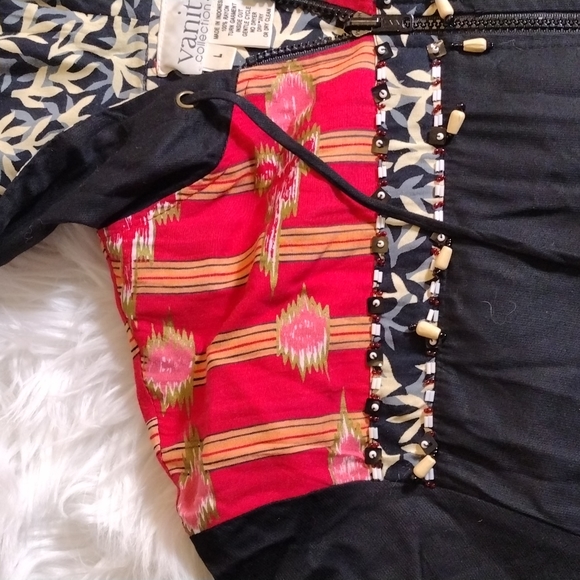 Vanity Collection zip up hoody jacket sz L unique with beads and embellishments - Picture 5 of 12